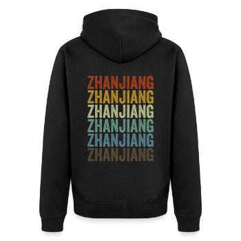 Zhanjiang Chine Rétro Vintage - Veste à capuche bio Premium Unisexe - noir - Dos - Nico (187cm)
