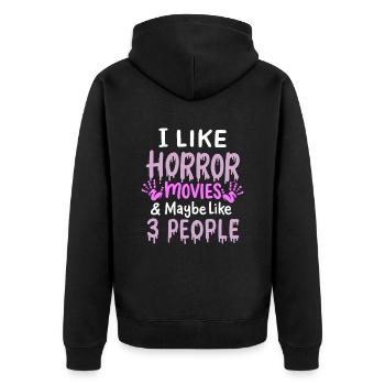 Ich Mag Horrorfilme - Unisex Premium Bio Zip Hoodie - Schwarz - Hinten - Nico (187cm)