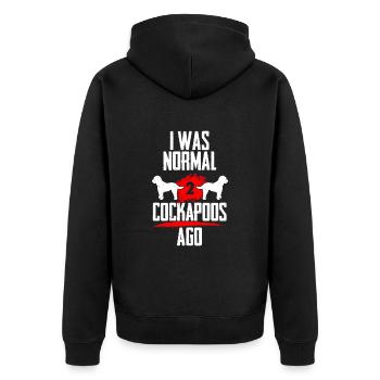 Ich war normal 2 Cockapoos voher - Unisex Premium Bio Zip Hoodie - Schwarz - Hinten - Nico (187cm)
