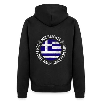 Mir Reichts Ich Fliege Nach Griechenland Geschenk - Unisex Premium Bio Zip Hoodie - Schwarz - Hinten - Nico (187cm)