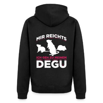 Mir Reichts Ich Geh Zu Meinem Degu Geschenk - Unisex Premium Bio Zip Hoodie - Schwarz - Hinten - Nico (187cm)