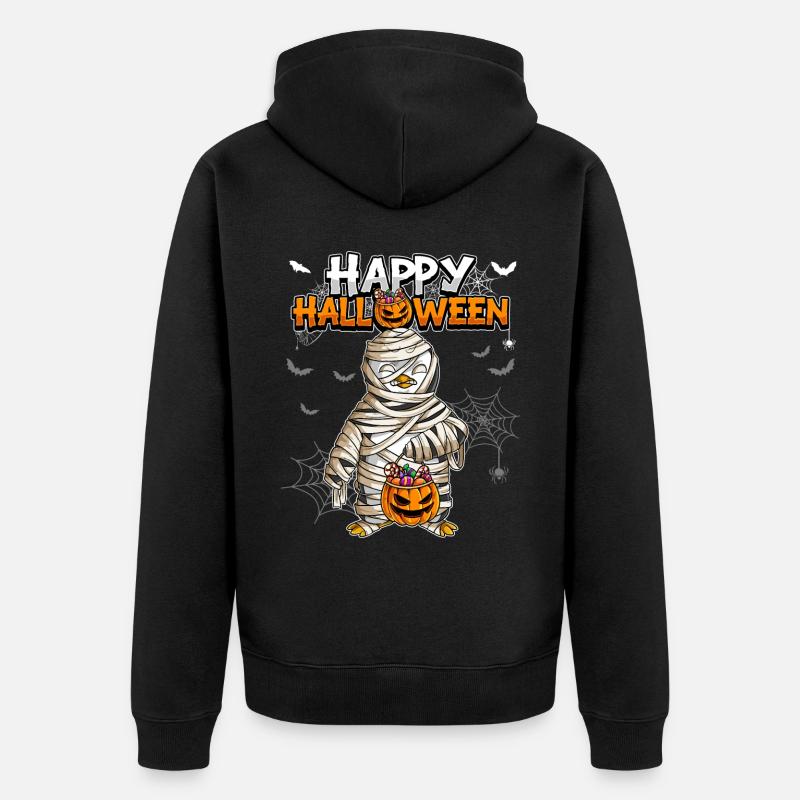 Maman pingouin d’Halloween - Veste à capuche bio Premium Unisexe - noir