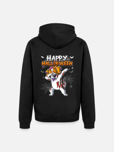 Halloween Dog Zombie - Unisex Premium Organic Zip Hoodie - black