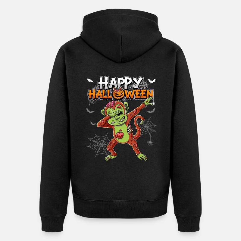 Zombie singe d’Halloween - Veste à capuche bio Premium Unisexe - noir