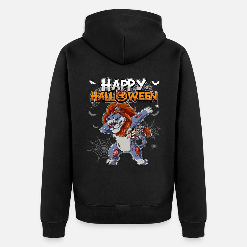 Halloween Lion Zombie - Veste à capuche bio Premium Unisexe - noir
