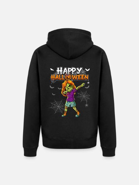 Halloween Mädchen Zombie - Unisex Premium Bio Zip Hoodie - Schwarz