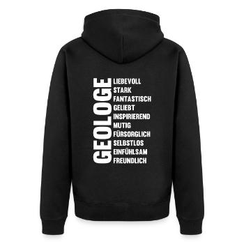 Geologie Fossiliensammler Fossilien Geologe - Unisex Premium Bio Zip Hoodie - Schwarz - Hinten - Nico (187cm)