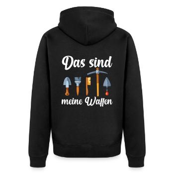 Geologie Fossiliensammler Fossilien Geologe - Unisex Premium Bio Zip Hoodie - Schwarz - Hinten - Nico (187cm)
