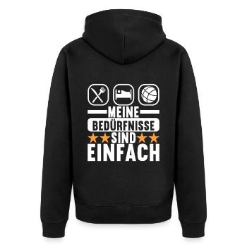 Boule Boulespieler - Unisex Premium Bio Zip Hoodie - Schwarz - Hinten - Nico (187cm)