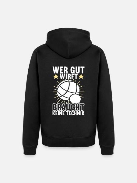 Boule Boulespieler - Unisex Premium Bio Zip Hoodie - Schwarz