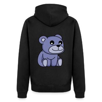 Bear Comic - Unisex Premium Organic Zip Hoodie - black - Back - Nico (187cm)