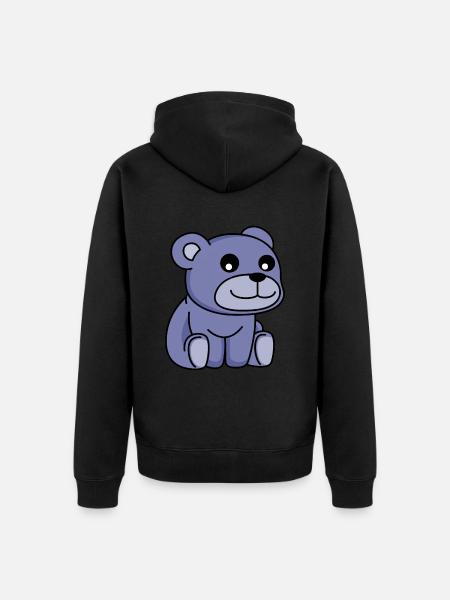 Bear Comic - Unisex Premium Organic Zip Hoodie - black