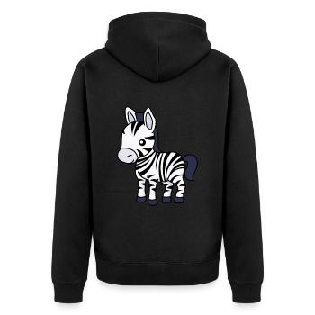 Zebra Comic Animal - Unisex Premium Organic Zip Hoodie - black - Back - Nico (187cm)