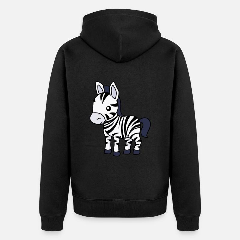 Zebra Comic Animal - Veste à capuche bio Premium Unisexe - noir