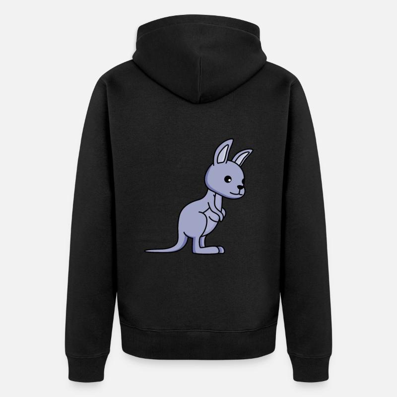 Kangaroo Comic - Unisex Premium Bio Zip Hoodie - Schwarz