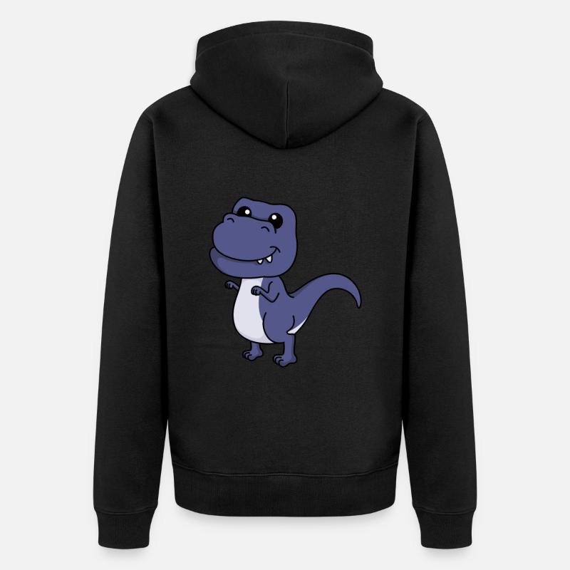 Dinosaurier T-Rex Comic - Unisex Premium Bio Zip Hoodie - Schwarz