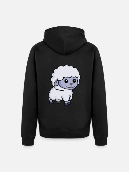 Sheep Comic Animal - Unisex Premium Organic Zip Hoodie - black