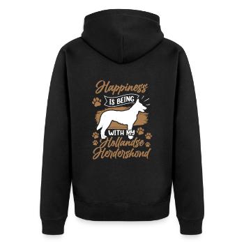 Hollandse Herdershond est heureux - Veste à capuche bio Premium Unisexe - noir - Dos - Nico (187cm)