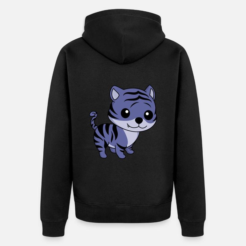 Tiger Comic Tier - Unisex Premium Bio Zip Hoodie - Schwarz