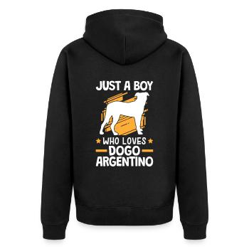 Seulement un garçon qui aime Dogo Argentino - Veste à capuche bio Premium Unisexe - noir - Dos - Nico (187cm)