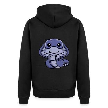 Snake Cobra Comic Animal - Unisex Premium Organic Zip Hoodie - black - Back - Nico (187cm)