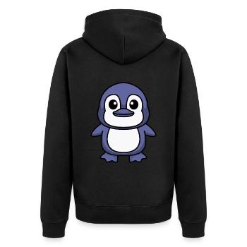 Penguin Comic Animal - Unisex Premium Organic Zip Hoodie - black - Back - Nico (187cm)