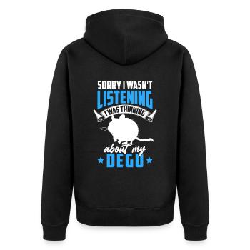Was distracted by Degu Chilean rodent - Unisex Premium Organic Zip Hoodie - black - Back - Nico (187cm)
