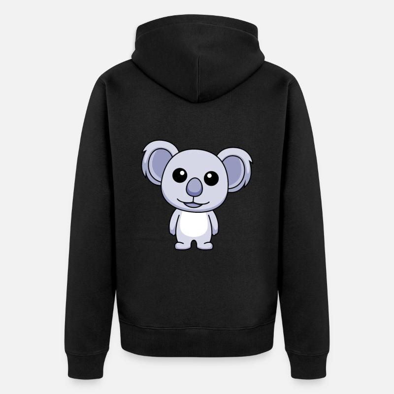 Koala Comic Animal - Veste à capuche bio Premium Unisexe - noir
