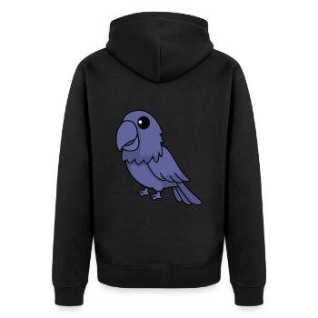 Papagai Comic Tier - Unisex Premium Bio Zip Hoodie - Schwarz - Hinten - Nico (187cm)