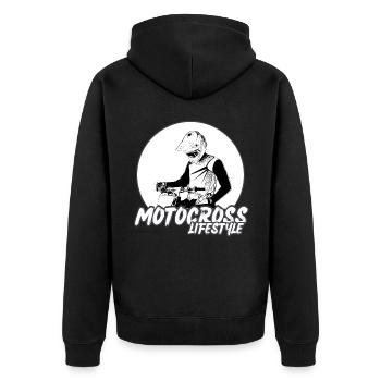 Motocross/enduro/freestyle mx/dirt bike rétro - Veste à capuche bio Premium Unisexe - noir - Dos - Nico (187cm)