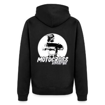 Motocross/enduro/freestyle mx/dirt bike rétro - Veste à capuche bio Premium Unisexe - noir - Dos - Nico (187cm)