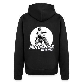 Motocross/enduro/freestyle mx/dirt bike rétro - Veste à capuche bio Premium Unisexe - noir - Dos - Nico (187cm)