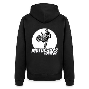Motocross/enduro/freestyle mx/dirt bike rétro - Veste à capuche bio Premium Unisexe - noir - Dos - Nico (187cm)