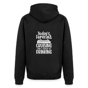 Kreuzfahrt - Unisex Premium Bio Zip Hoodie - Schwarz - Hinten - Nico (187cm)