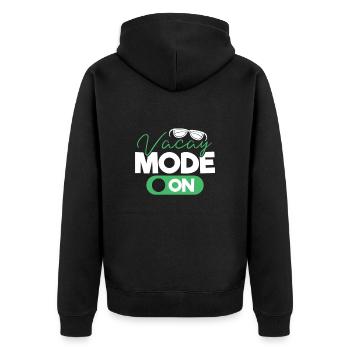 Kreuzfahrt - Unisex Premium Bio Zip Hoodie - Schwarz - Hinten - Nico (187cm)