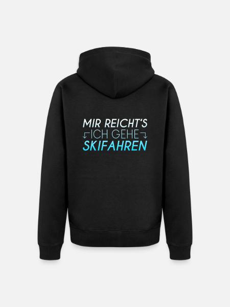 Ski Spruch - Unisex Premium Bio Zip Hoodie - Schwarz