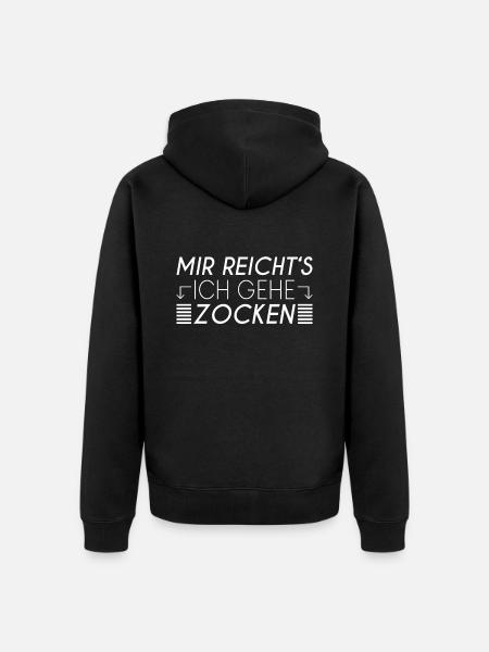 Zocken Spruch - Unisex Premium Bio Zip Hoodie - Schwarz