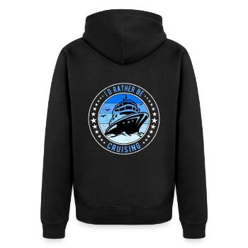 Cruiser Cruise I'd Rather Be Cruising - Unisex Premium Organic Zip Hoodie - black - Back - Nico (187cm)