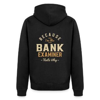 Examinateur de banque Profession Emploi Travailleur d’anniversaire - Veste à capuche bio Premium Unisexe - noir - Dos - Nico (187cm)