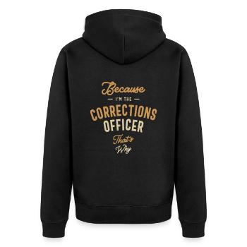 Justizvollzugsbeamter Beruf Geburtstagsarbeiter - Unisex Premium Bio Zip Hoodie - Schwarz - Hinten - Nico (187cm)
