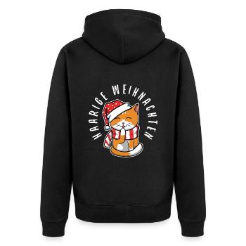 Haarige weihnachten - Unisex Premium Bio Zip Hoodie - Schwarz - Hinten - Nico (187cm)