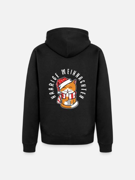 Haarige weihnachten - Unisex Premium Bio Zip Hoodie - Schwarz