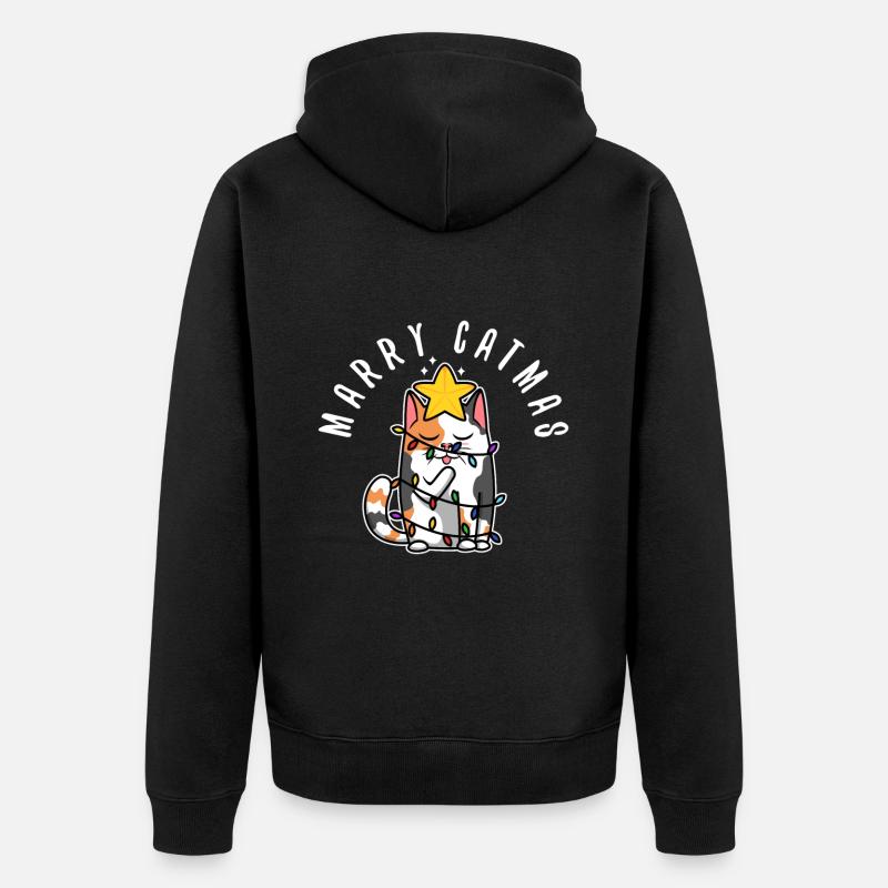 Joyeux catmas - Veste à capuche bio Premium Unisexe - noir
