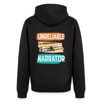 Narrateur peu fiable Écrivant des citations - Veste à capuche bio Premium Unisexe - noir - Dos - Nico (187cm)