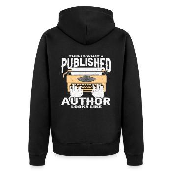 This Is What A Published Author Looks Like - Unisex Premium Organic Zip Hoodie - black - Back - Nico (187cm)