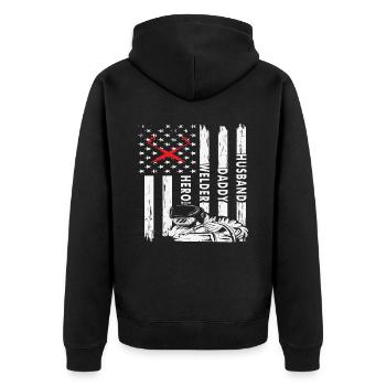 Mari Papa Soudeur Héros Soudage Citations - Veste à capuche bio Premium Unisexe - noir - Dos - Nico (187cm)