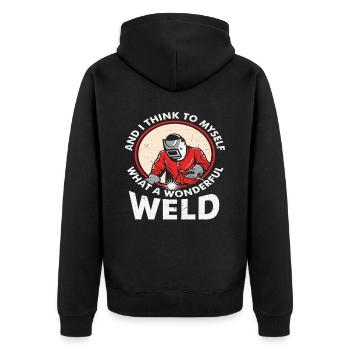 Et je me dis quelle merveilleuse soudure - Veste à capuche bio Premium Unisexe - noir - Dos - Nico (187cm)