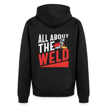 All About The Weld Welder's Quotes - Unisex Premium Organic Zip Hoodie - black - Back - Nico (187cm)