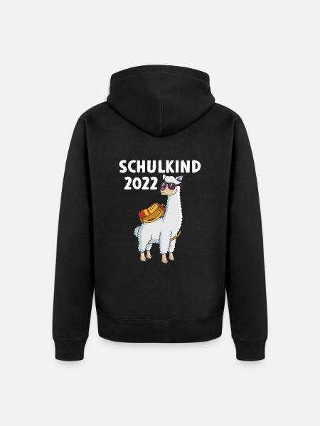 Écolier 2022 Lama - Veste à capuche bio Premium Unisexe - noir