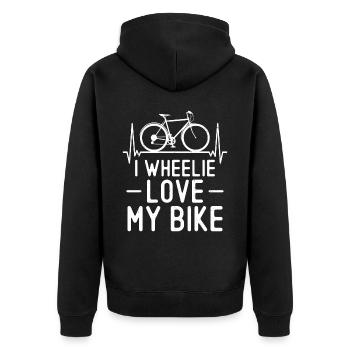 Drôle de vélo de route à vélo Pun - Veste à capuche bio Premium Unisexe - noir - Dos - Nico (187cm)